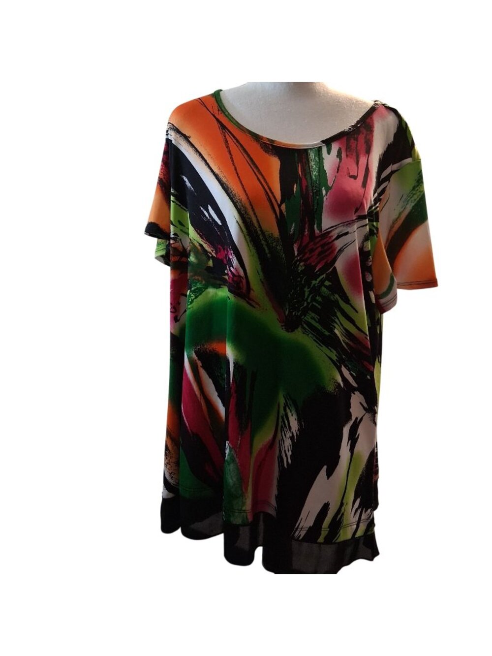 AVENUE Multicolor Abstract Print Plus Size Tunic Top Size-18/20